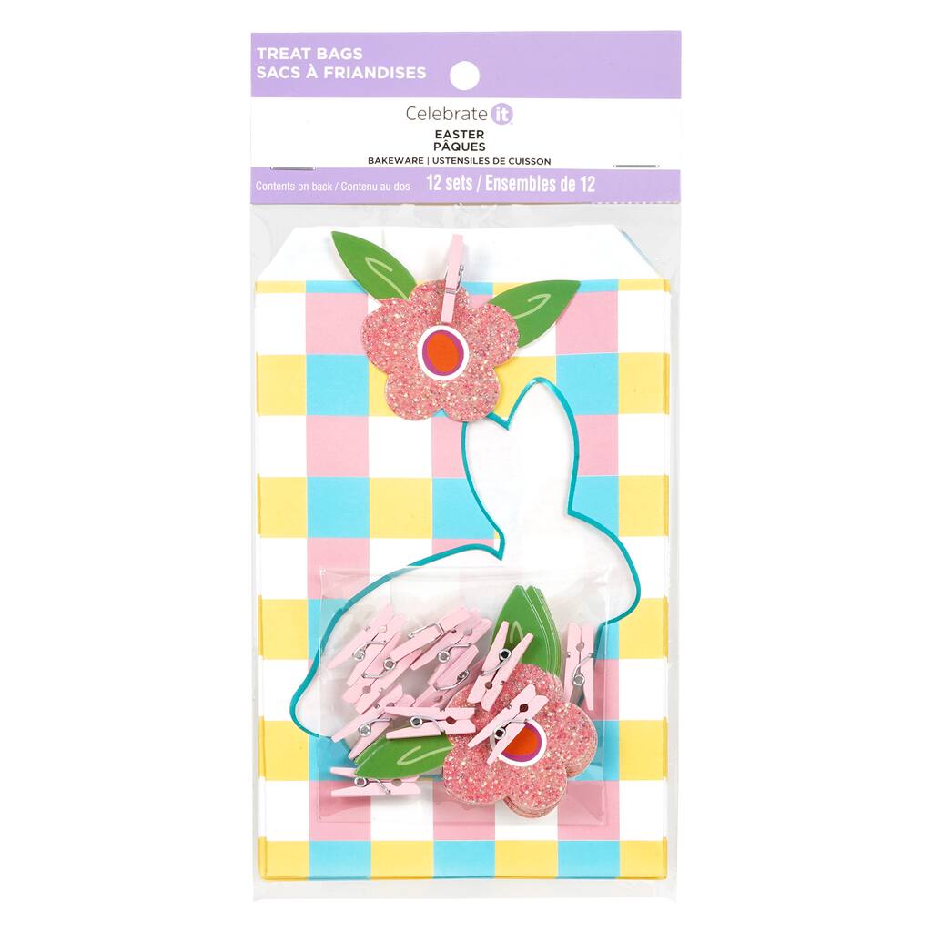 Bunny Plaid Treat Bags by Celebrate It® Easter, 12ct.